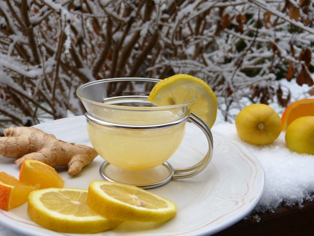 ginger lemon and honey tea